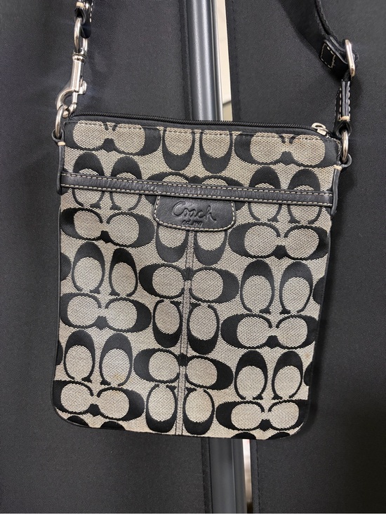 Coach Handbags - Coach Black/Grey Signature Small Crossbody Bag